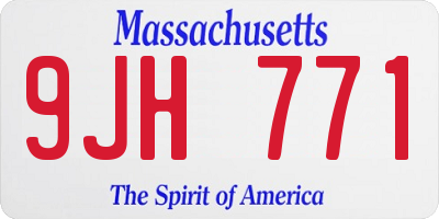 MA license plate 9JH771