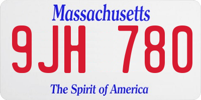 MA license plate 9JH780