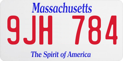 MA license plate 9JH784