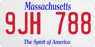 MA license plate 9JH788