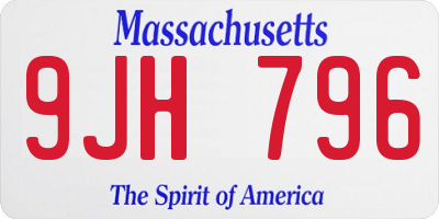 MA license plate 9JH796
