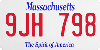 MA license plate 9JH798