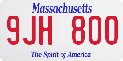 MA license plate 9JH800