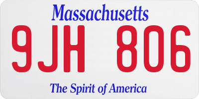 MA license plate 9JH806