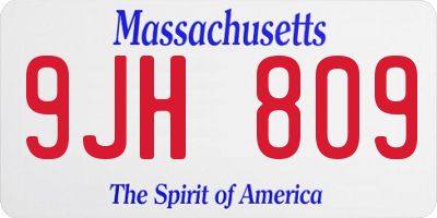 MA license plate 9JH809
