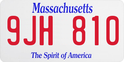 MA license plate 9JH810