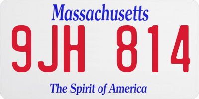 MA license plate 9JH814