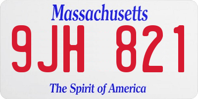MA license plate 9JH821