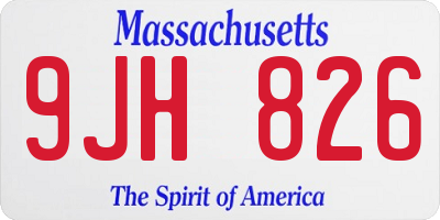 MA license plate 9JH826