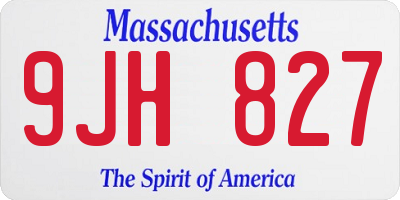 MA license plate 9JH827
