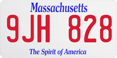 MA license plate 9JH828