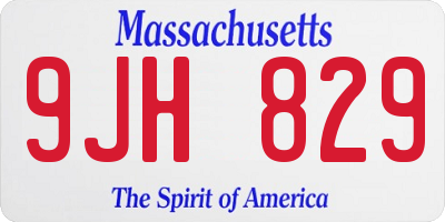 MA license plate 9JH829