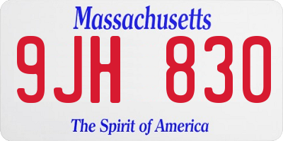 MA license plate 9JH830