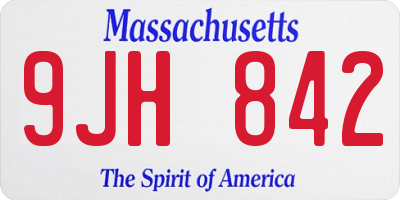 MA license plate 9JH842