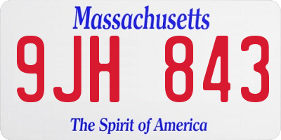 MA license plate 9JH843