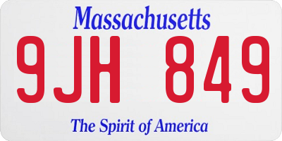 MA license plate 9JH849