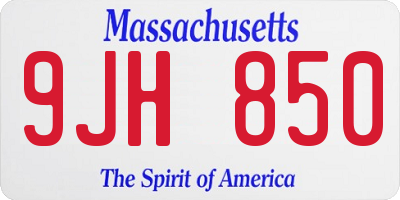 MA license plate 9JH850