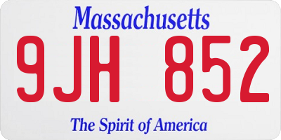MA license plate 9JH852