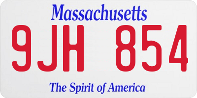 MA license plate 9JH854