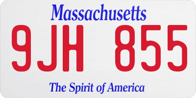 MA license plate 9JH855
