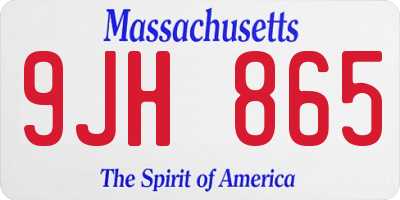 MA license plate 9JH865