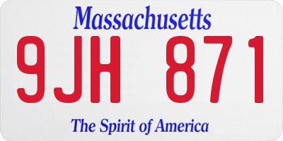 MA license plate 9JH871