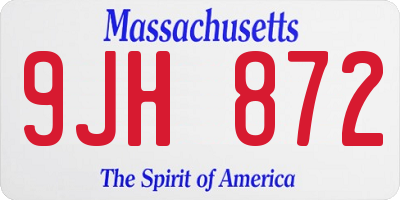 MA license plate 9JH872