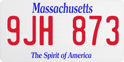 MA license plate 9JH873