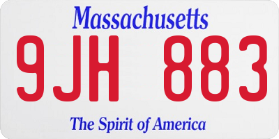 MA license plate 9JH883