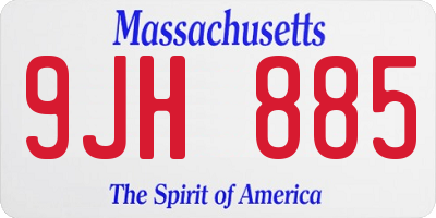 MA license plate 9JH885
