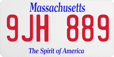 MA license plate 9JH889