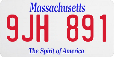 MA license plate 9JH891