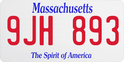 MA license plate 9JH893