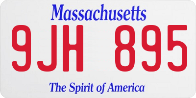 MA license plate 9JH895