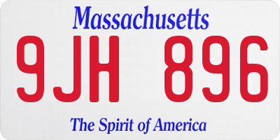 MA license plate 9JH896
