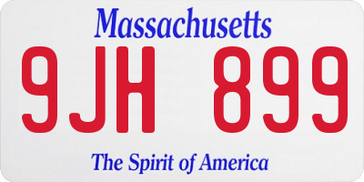 MA license plate 9JH899