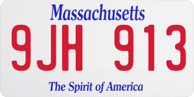 MA license plate 9JH913