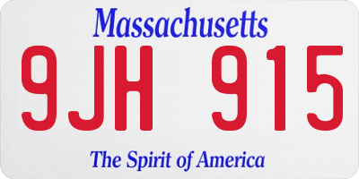 MA license plate 9JH915