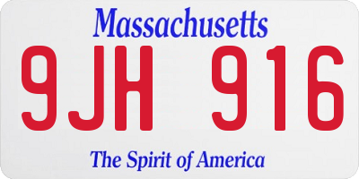 MA license plate 9JH916