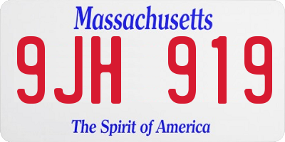MA license plate 9JH919