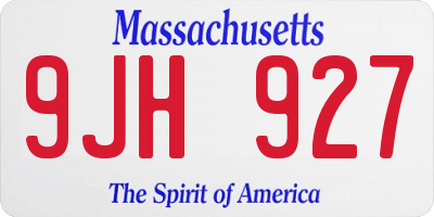 MA license plate 9JH927