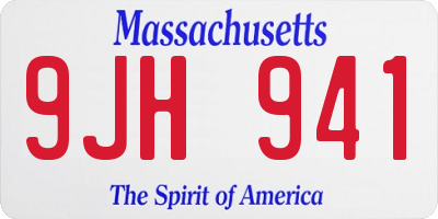 MA license plate 9JH941