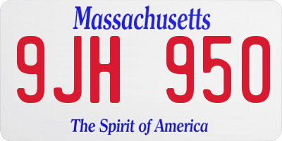 MA license plate 9JH950