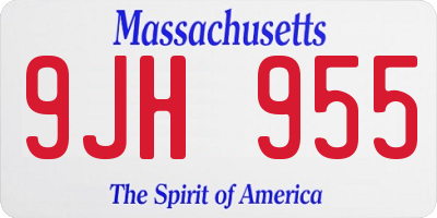 MA license plate 9JH955
