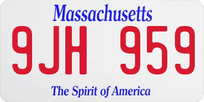 MA license plate 9JH959