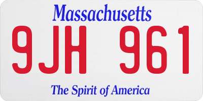 MA license plate 9JH961