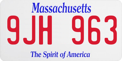 MA license plate 9JH963
