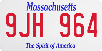 MA license plate 9JH964