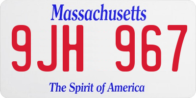 MA license plate 9JH967