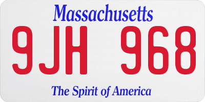 MA license plate 9JH968